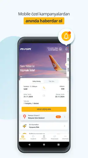 Pegasus Airlines screenshot