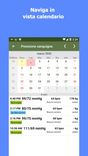 Pressione Sanguigna arteriosa screenshot