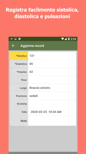 Pressione Sanguigna arteriosa screenshot