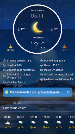 Previsioni meteo tempo reale screenshot