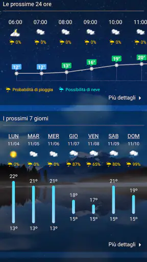 Previsioni meteo tempo reale screenshot