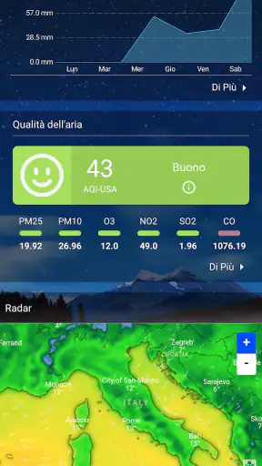 Previsioni meteo tempo reale screenshot