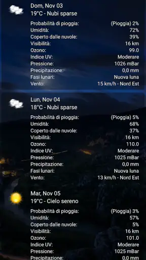Previsioni meteo tempo reale screenshot