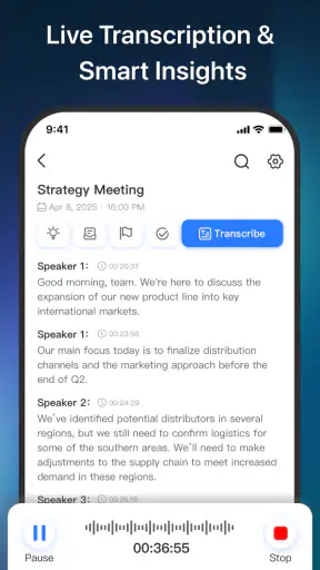 Proactor AI – Transcribe screenshot