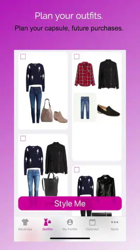 Pureple Outfit Planner screenshot