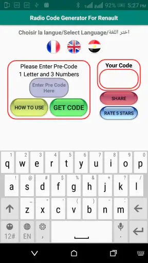 Radio Code Generator - Raneult screenshot
