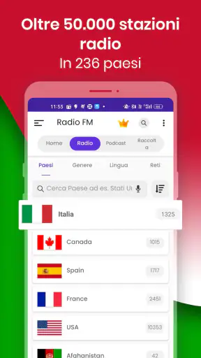 Radio FM: Live Italian Radios screenshot