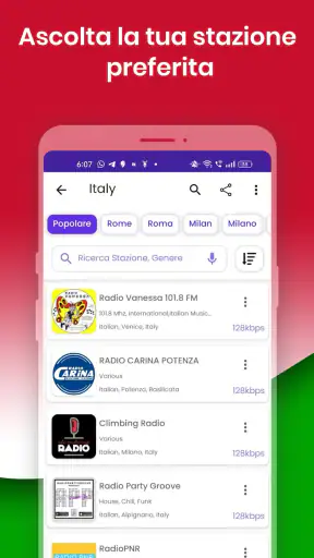 Radio FM: Live Italian Radios screenshot