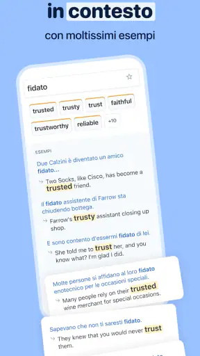 Reverso Traduttore, Dizionario screenshot
