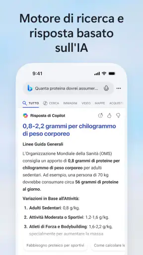 Ricerca Microsoft Bing screenshot