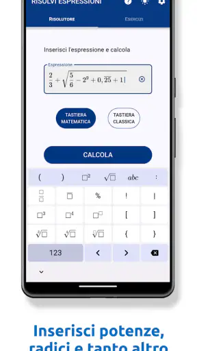 Risolvi espressioni screenshot