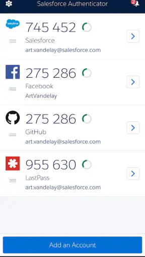 Salesforce Authenticator screenshot