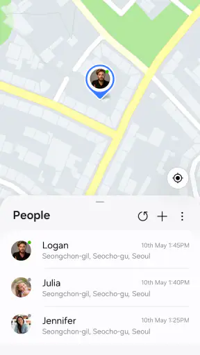 Samsung Find: Location Sharing screenshot