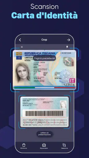 Scanner PDF: testo OCR screenshot