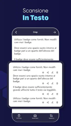 Scanner PDF: testo OCR screenshot