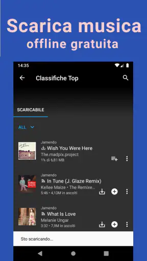 Scaricare musica illimitata screenshot