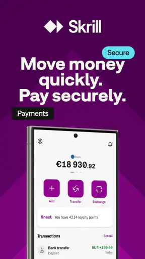 Skrill – Paga e invia denaro screenshot