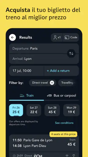 SNCF Connect: Treno & tragitti screenshot