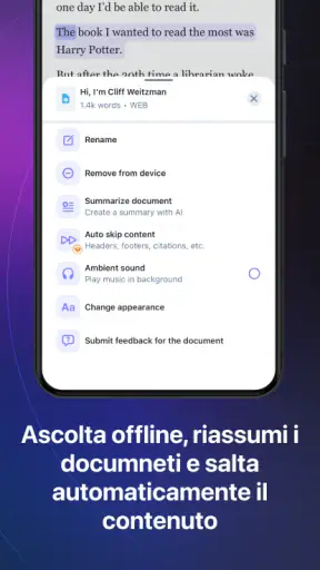 Speechify: Lettore Vocale AI screenshot