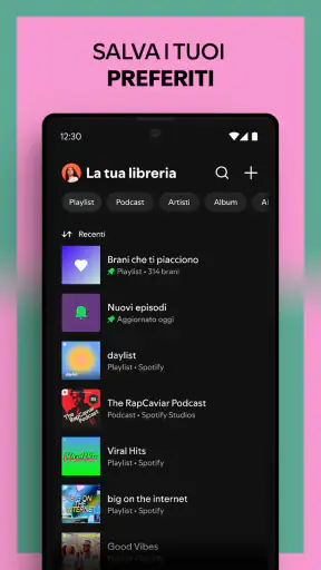 Spotify: musica e podcast screenshot