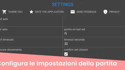 Tabellone segnapunti pallavolo screenshot