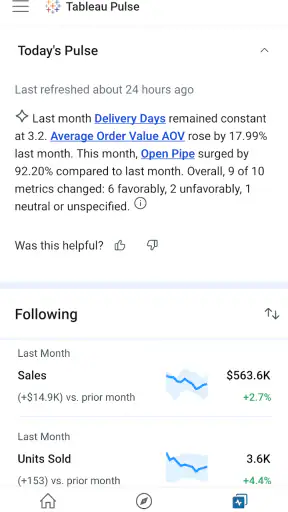 Tableau Mobile screenshot