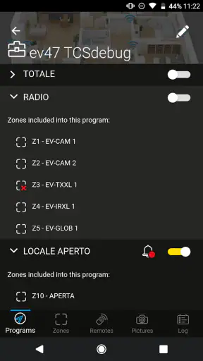 Tecnoalarm Evolution screenshot