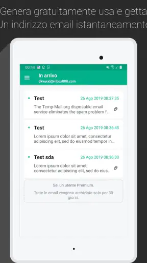 Temp Mail - E-mail Temporanea screenshot