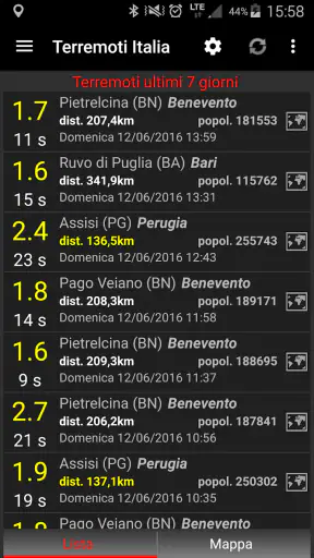 Terremoti Italia screenshot