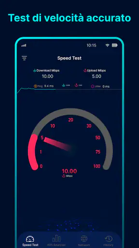 Test di velocità wi-fi screenshot