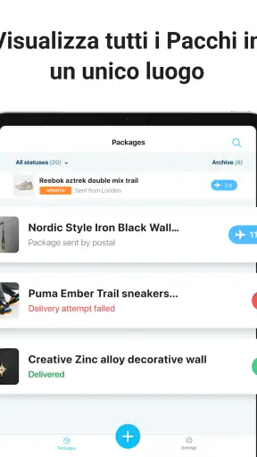 Traccia Pacco - pkge Mobile screenshot