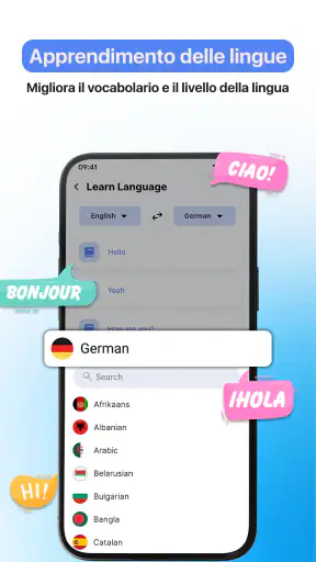 Traduttore di lingue, traduci screenshot