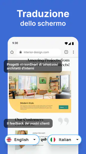Traduzione dello schermo screenshot