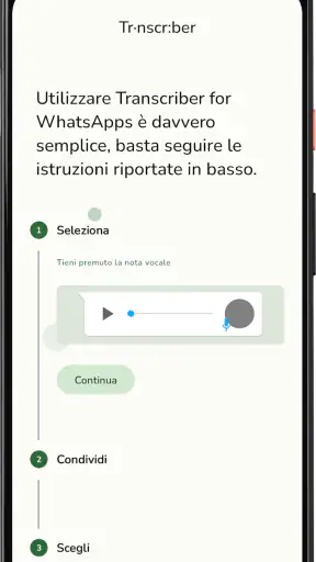 Transcriber per WhatsApp screenshot