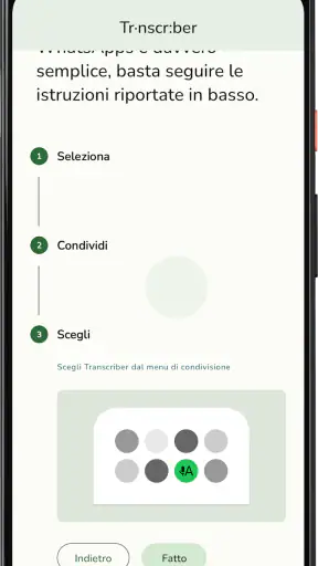 Transcriber per WhatsApp screenshot