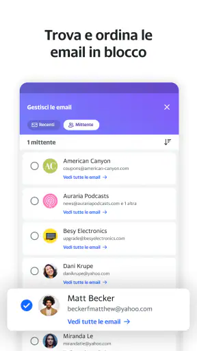 Tutto in ordine con Yahoo Mail screenshot