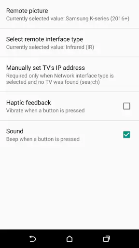 TV (Samsung) Remote Control screenshot
