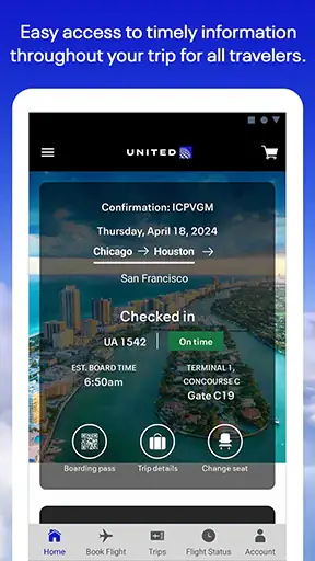 United Airlines screenshot