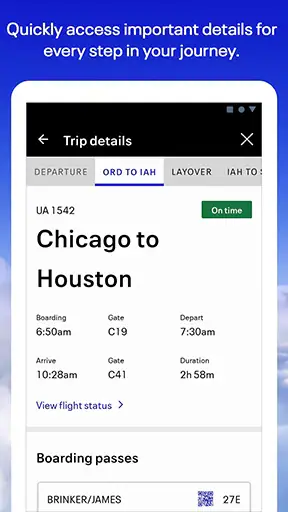 United Airlines screenshot