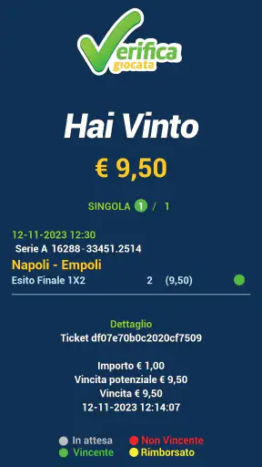 Verifica Giocata - Scommessa screenshot