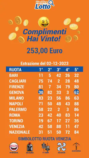 Verifica Lotto - Verifica vinc screenshot