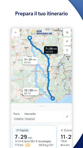 ViaMichelin GPS, Mappe screenshot