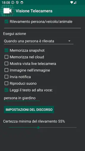 Vista telecamera IP WiFi screenshot