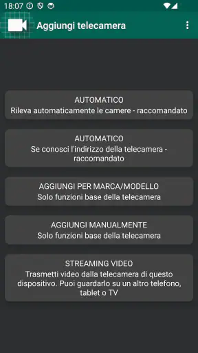 Vista telecamera IP WiFi screenshot