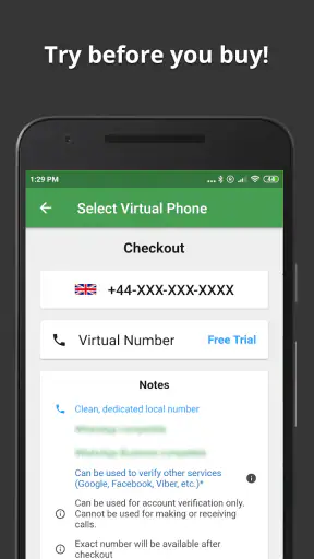 Wabi: Numero telefono virtuale screenshot