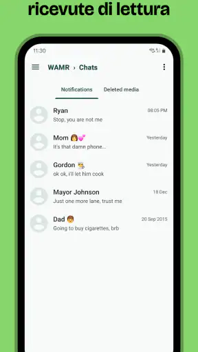 WAMR: messaggi eliminati screenshot