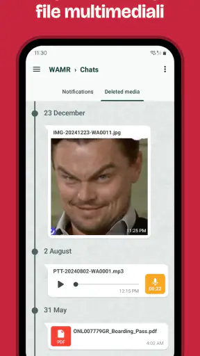 WAMR: messaggi eliminati screenshot