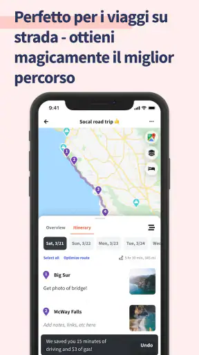 Wanderlog Viaggia Itinerario screenshot