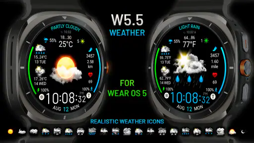 Weather watch face W5.5 screenshot