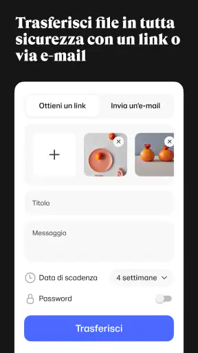 WeTransfer screenshot
